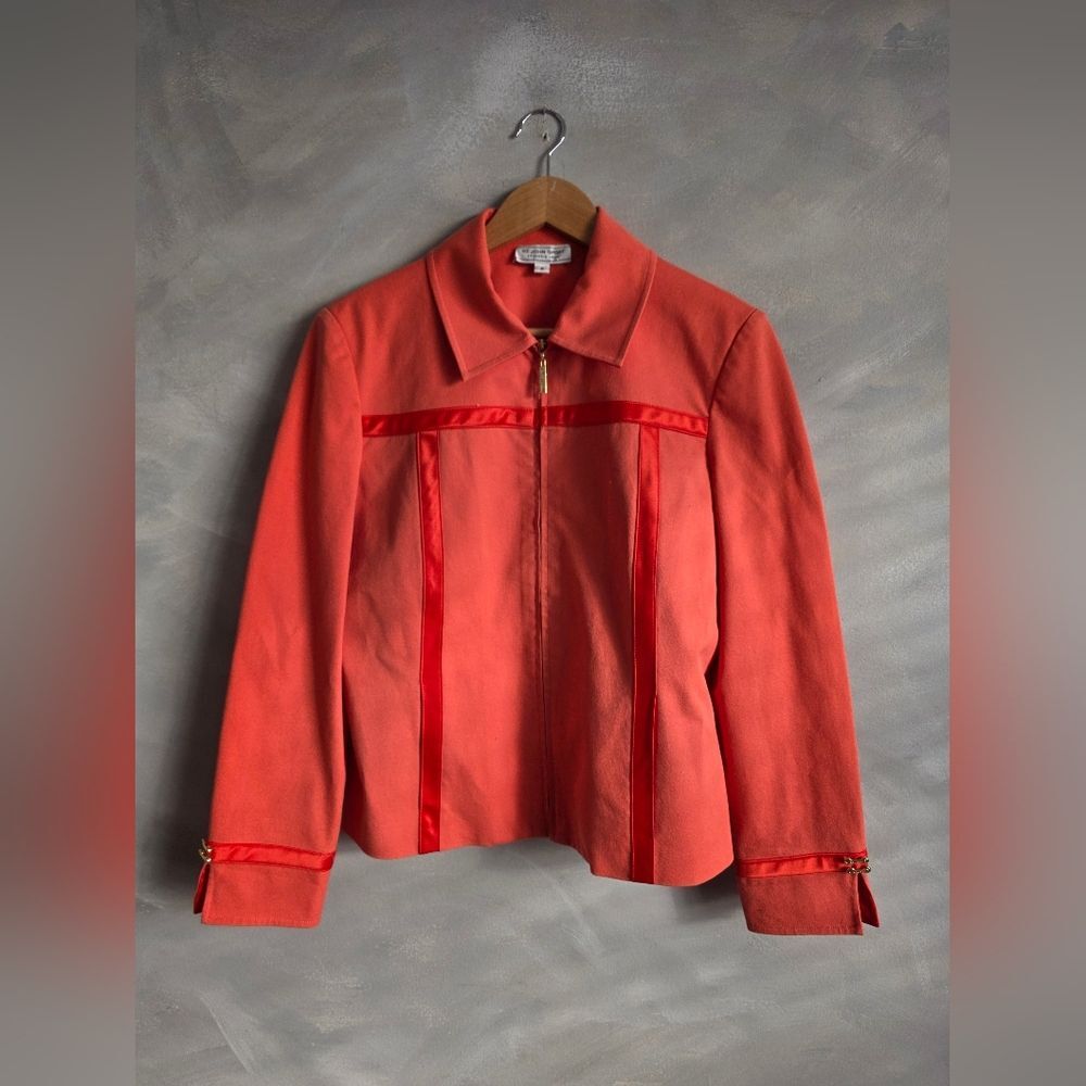 St. John Sport By Marie Gray Orange Apricot Jacket Sz M USA
